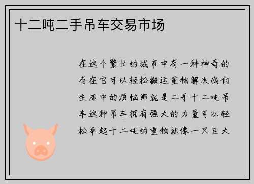 十二吨二手吊车交易市场